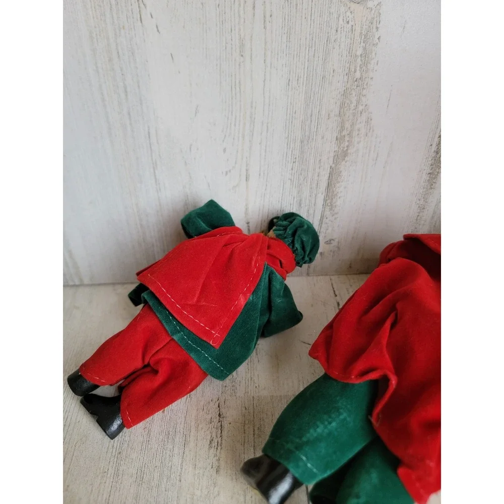 Caroler Victorian father son vintage Xmas unique home decor set figure
